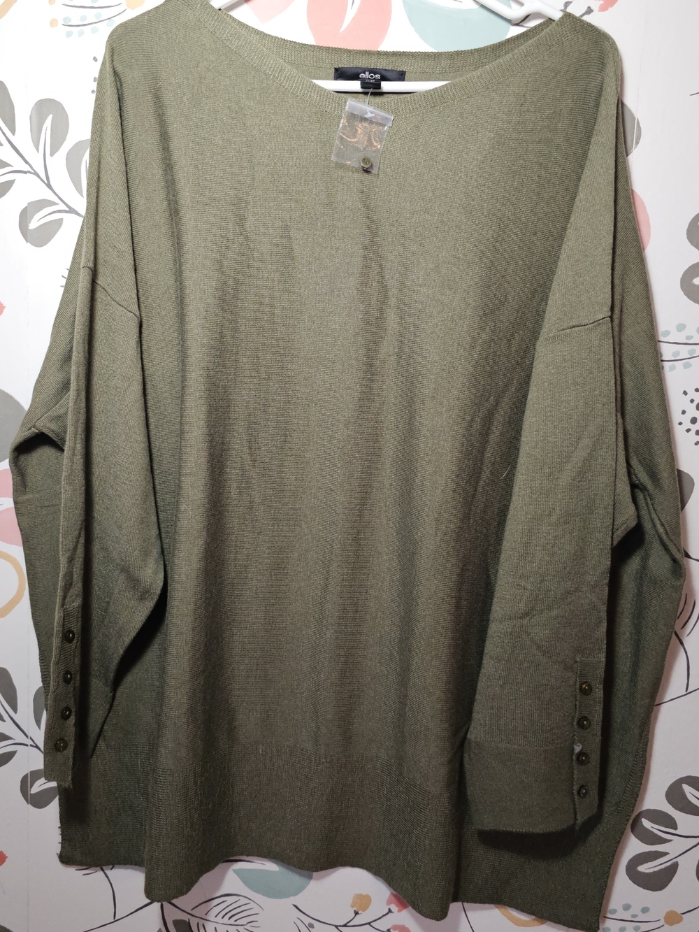 ellos Olive Green Lightweight Knit Shirt Jacket